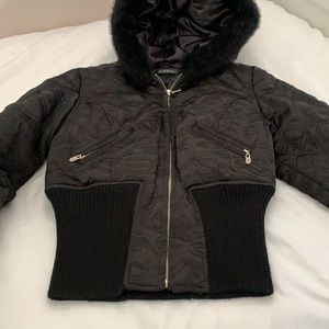 Black fluffy bebe jacket